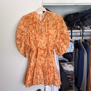 Acler Orange Floral Mini Dress